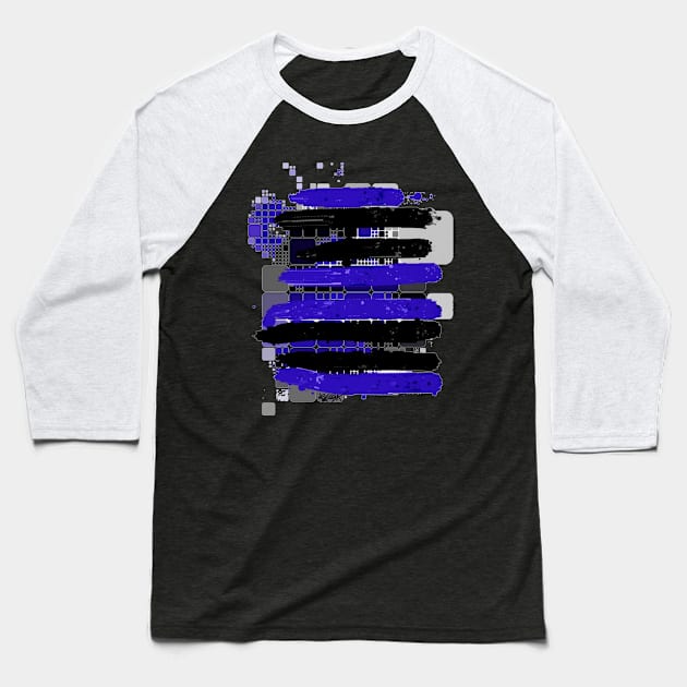 Black and Blue Stripes by RegiaArt Baseball T-Shirt by regiaart